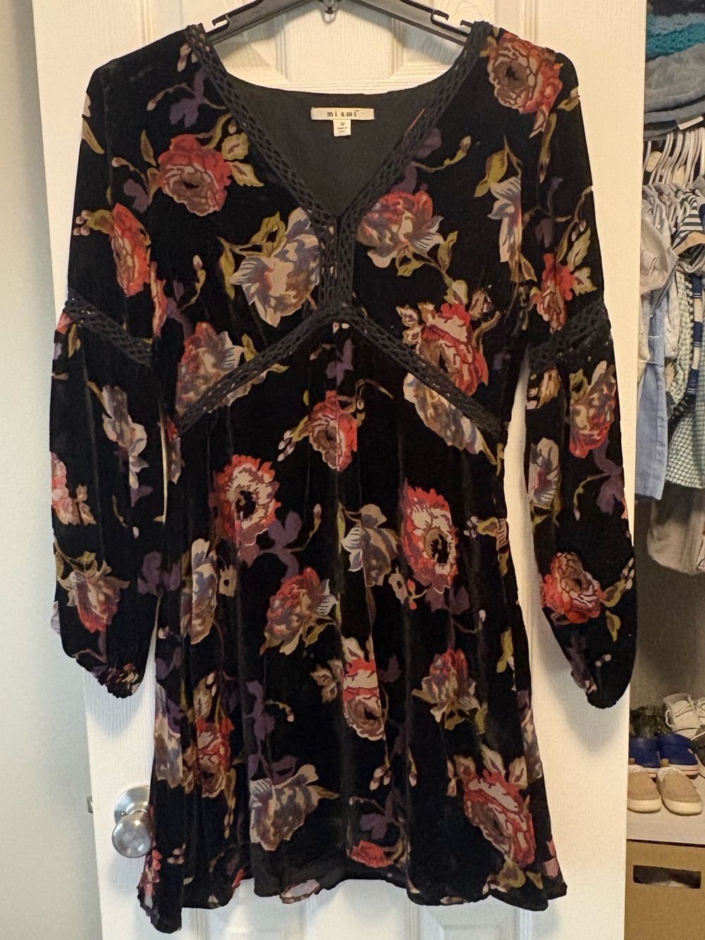 Miami Black Floral Mini Dress